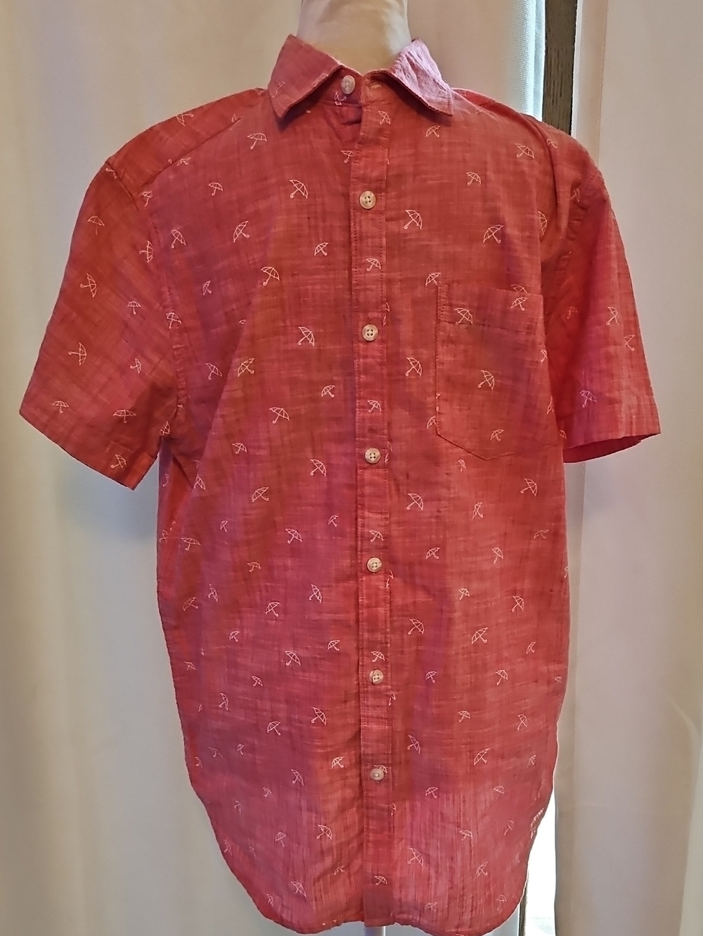 Ricky Singh Cactus Man Umbrella Short Sleeve Button Up Small
